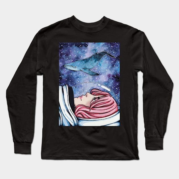 Space Ocean Long Sleeve T-Shirt by bukkbianka